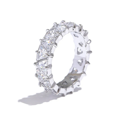 18k Gold-Plated Pavé Zirconia Heart Ring