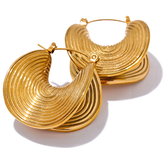 18k Gold-Plated Fold Geometry Earrings