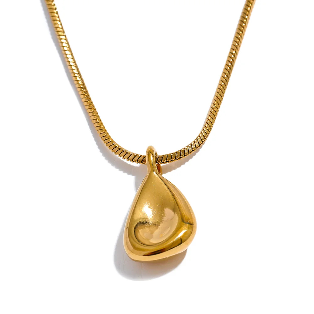 18k Gold-Plated Minimalist Organic Drop Necklace