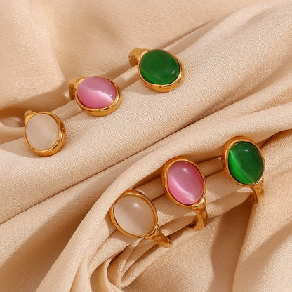 Double Organic Agate Bangle – 18k Gold-Plated