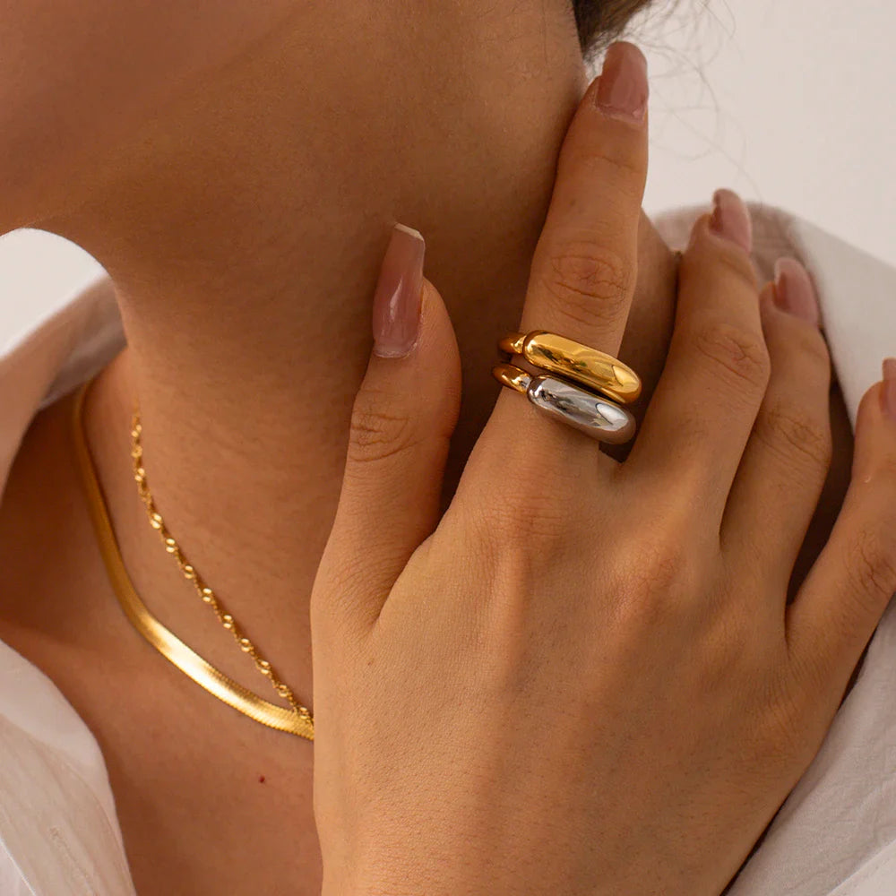18k Gold-Plated Minimalist Smile Ring