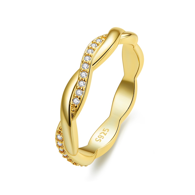 925 Sterling Silver Twist Zirconia Ring