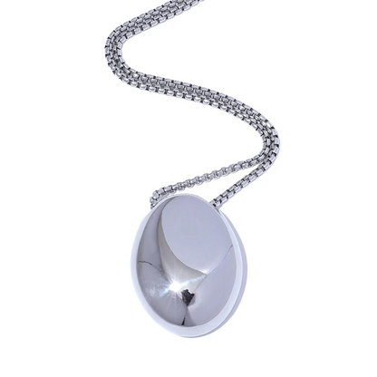 18k Gold-Plated Minimalist Oval Long Necklace