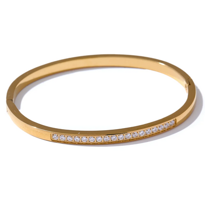 Minimalist Zirconia-Set Detail Bracelet – 18k Gold-Plated