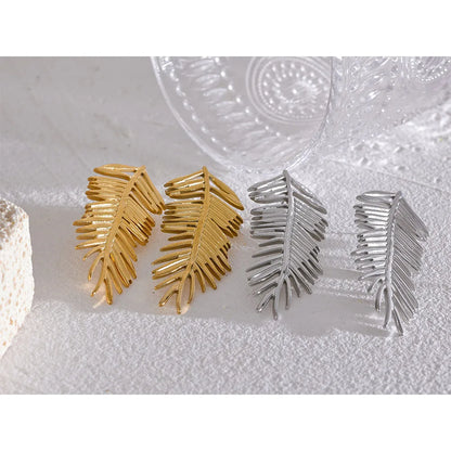18k Gold-Plated Palm Branch Earrings