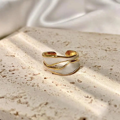Women’s 18k Gold Plated Double Organic Design Ring