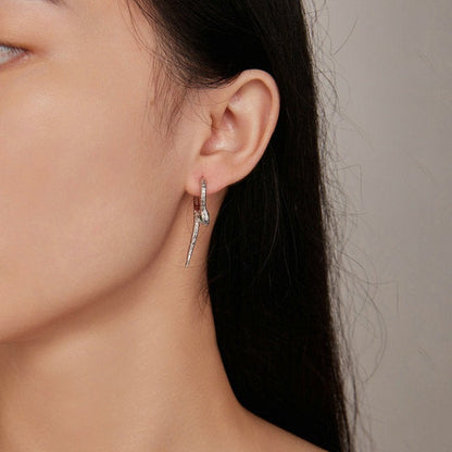 925 Sterling Silver Green Zirconia Serpent Earrings