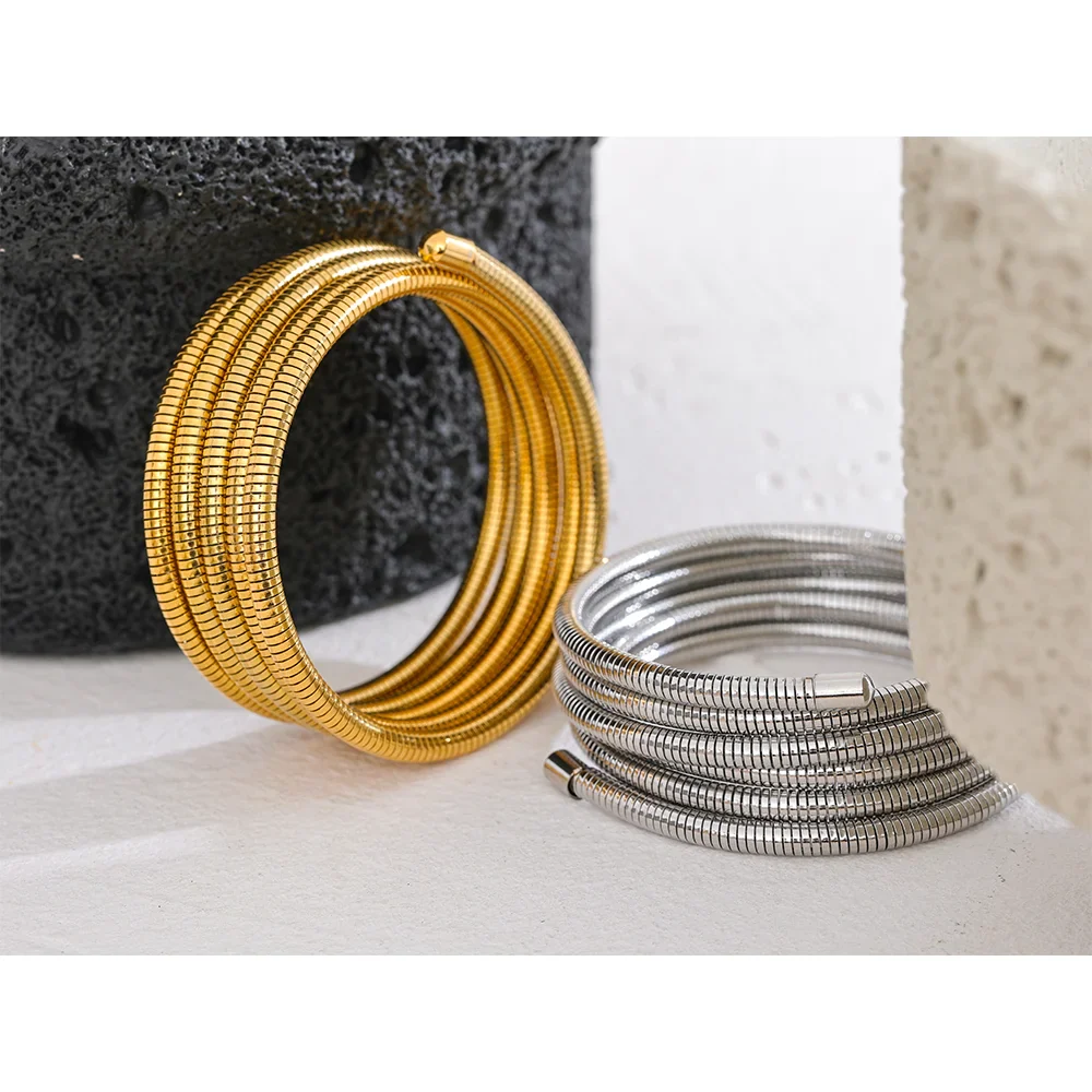 Layered Wire Bracelet – 18k Gold-Plated