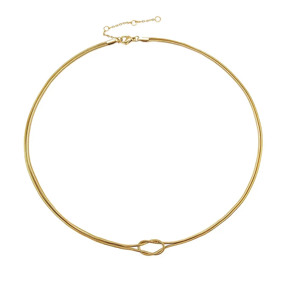 18k Gold-Plated Minimalist Knot Necklace