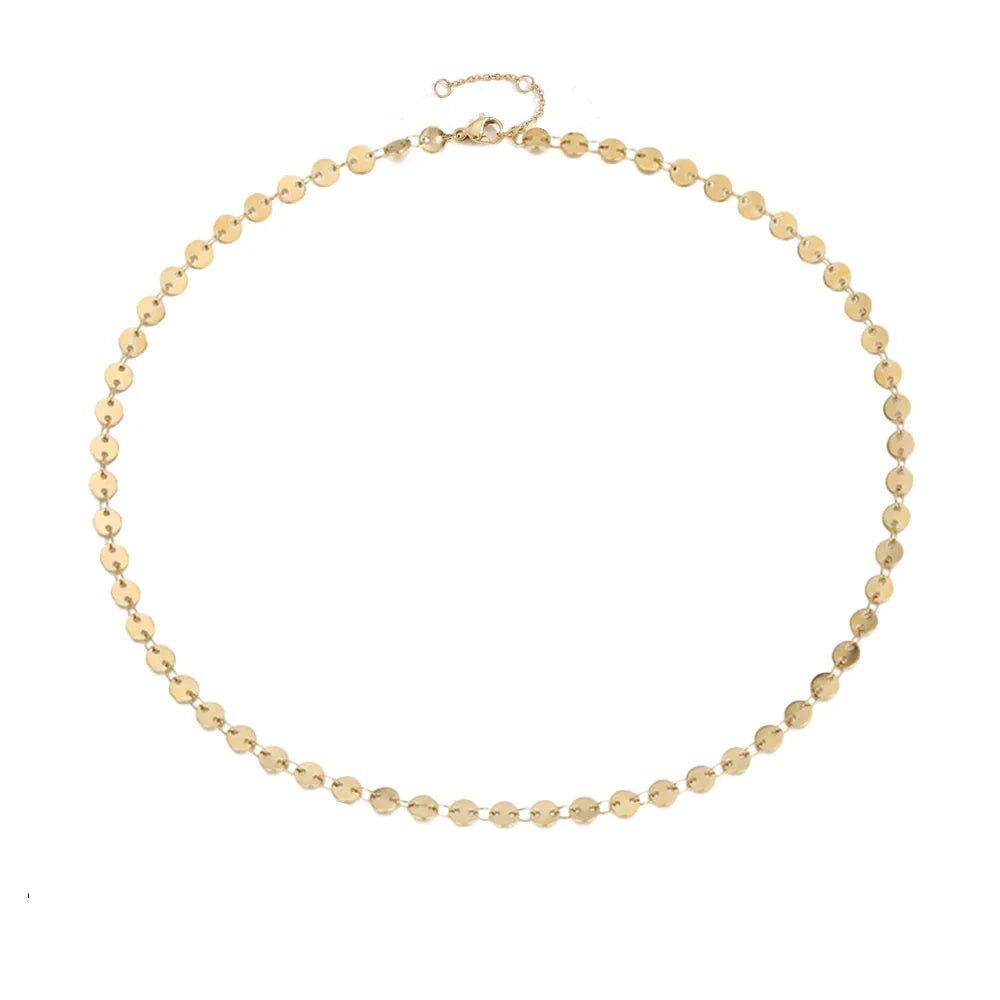18k Gold-Plated Minimalist Choker Necklace