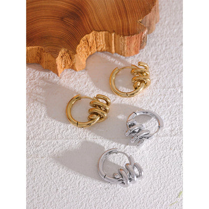 18k Gold-Plated Spiral Spring Hoop Earrings