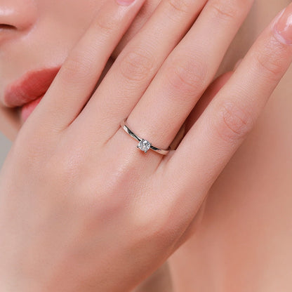 925 Sterling Silver Classic Solitaire Zirconia Ring