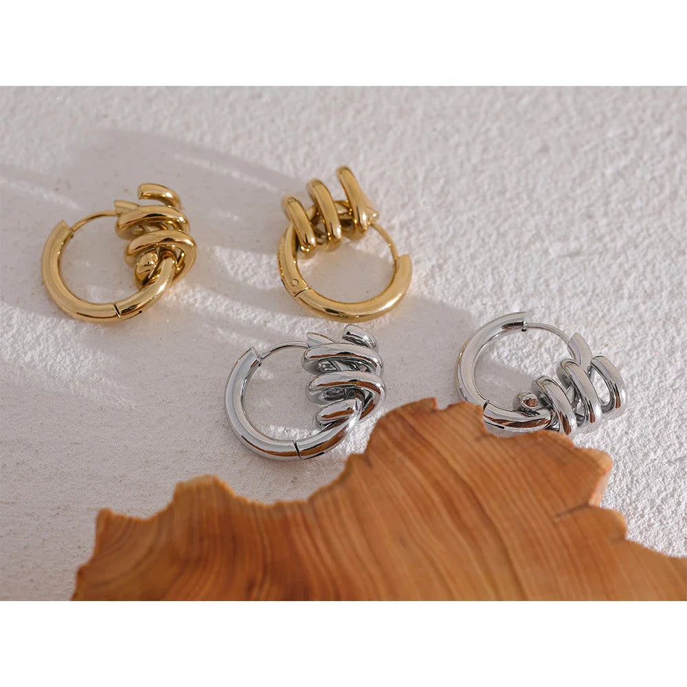 18k Gold-Plated Spiral Spring Hoop Earrings