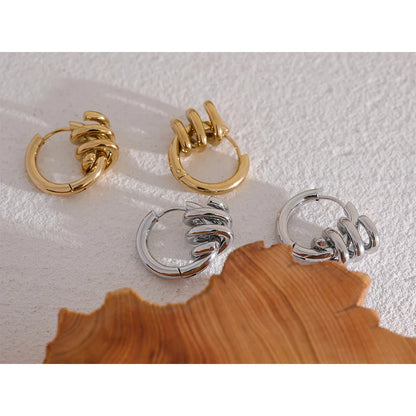 18k Gold-Plated Spiral Spring Hoop Earrings