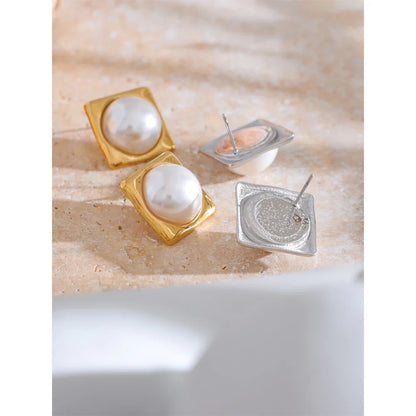 18k Gold-Plated Pearl Earrings