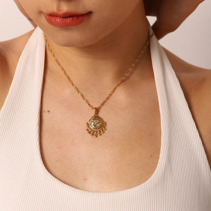 18k Gold-Plated Evil Eye Pendant Necklace