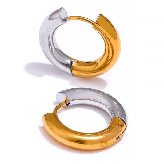Geometric Round Earrings in 18k Gold Plated