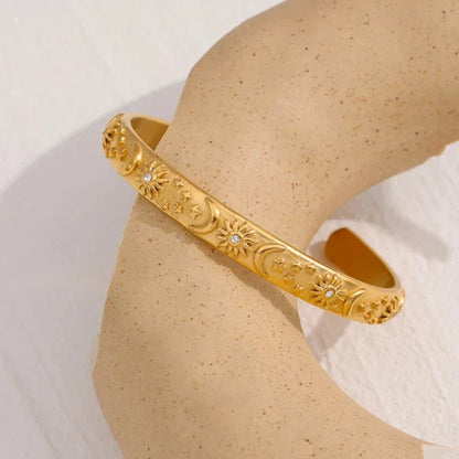 18k Gold-Plated Adjustable Celestial Stars Bracelet