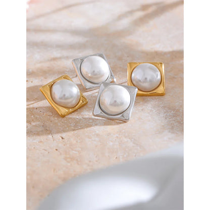 18k Gold-Plated Pearl Earrings