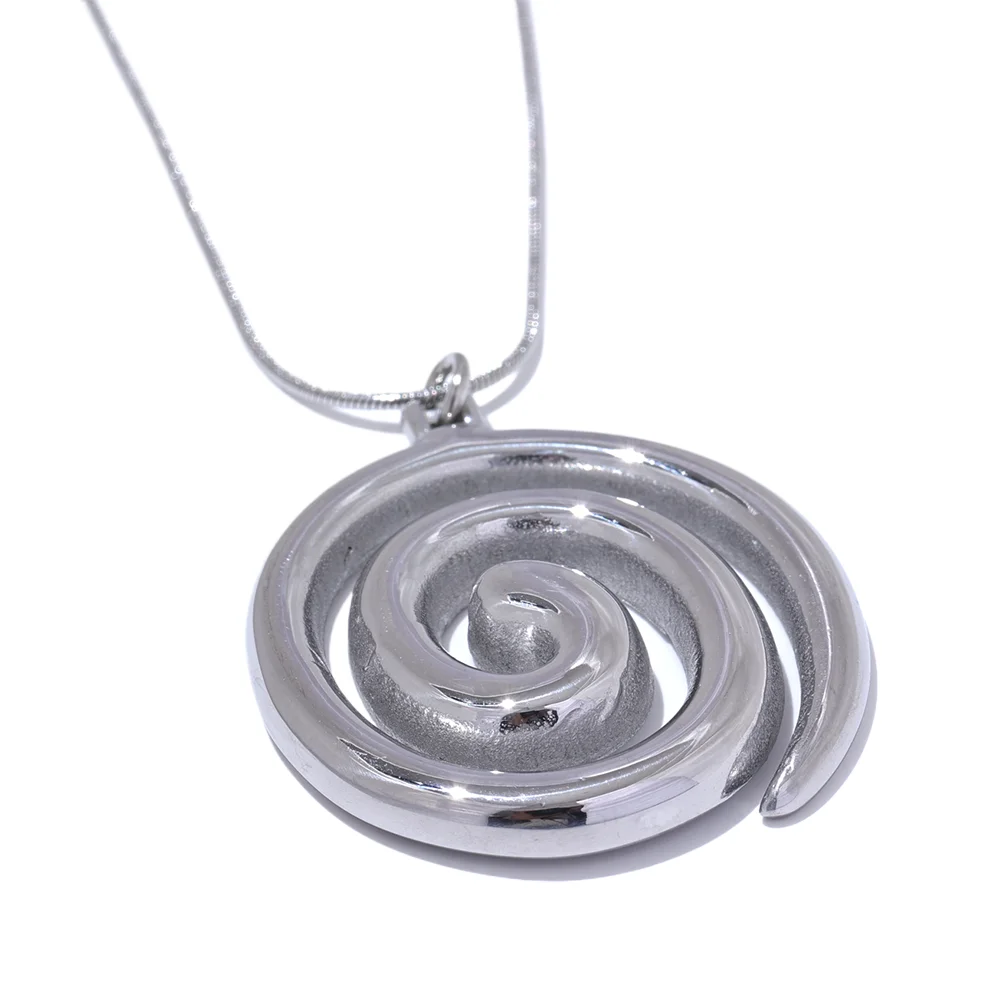 18k Gold-Plated Spiral Pendant Necklace