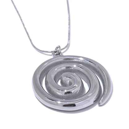 18k Gold-Plated Spiral Pendant Necklace