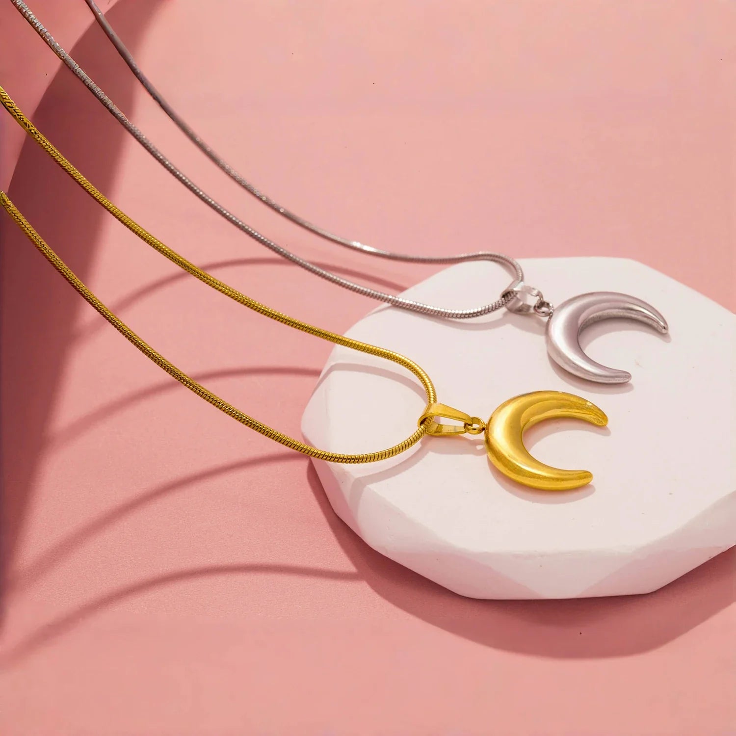 18k Gold-Plated Crescent Moon Necklace