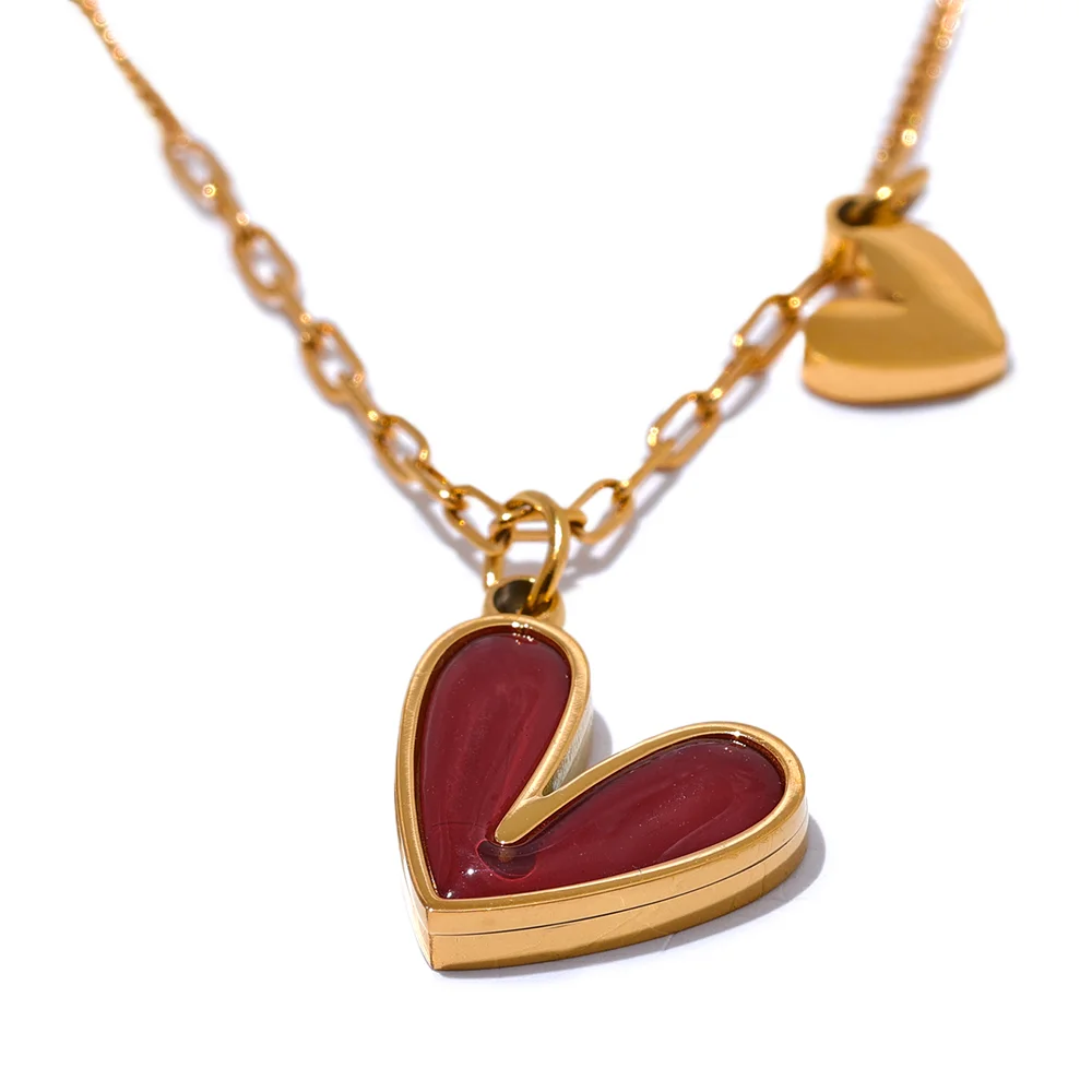 18k Gold-Plated Double Heart Necklace