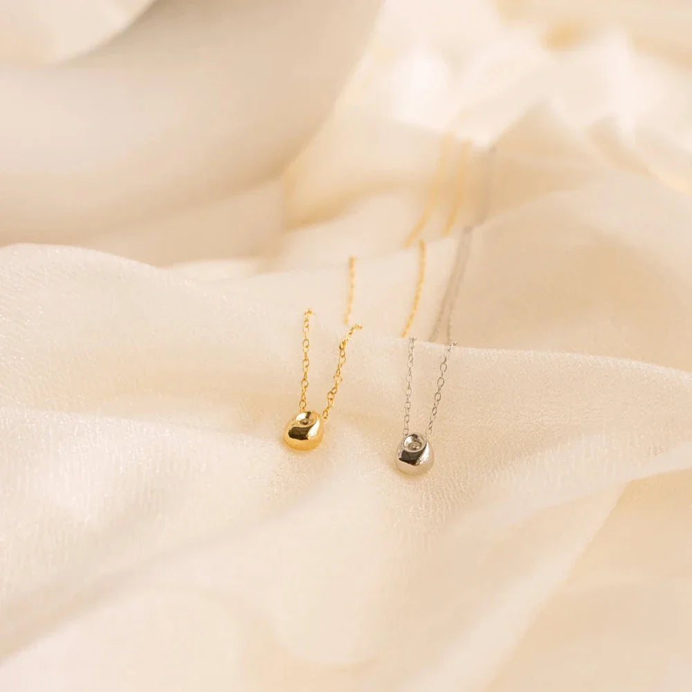 18k Gold-Plated Minimalist Water Drop Pendant Necklace