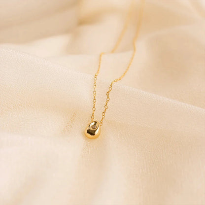 18k Gold-Plated Minimalist Water Drop Pendant Necklace