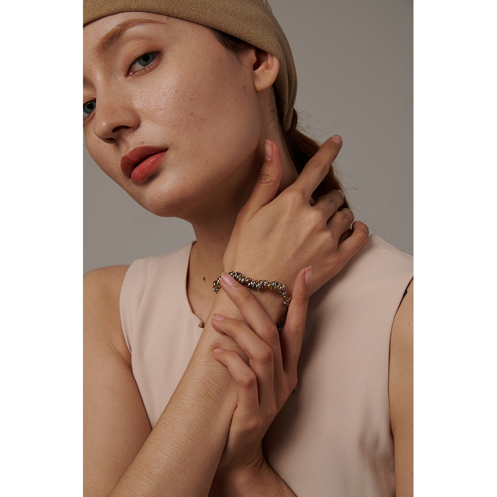 Luxury 18k Gold Plated Irregular Link Bracelet – Adjustable