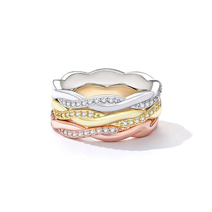 925 Sterling Silver Twist Zirconia Ring