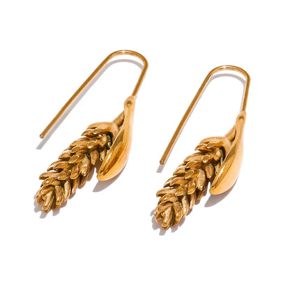 18k Gold-Plated Wheat Drop Earrings