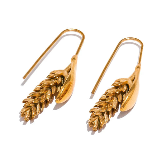 18k Gold-Plated Wheat Drop Earrings