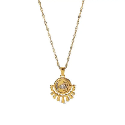 18k Gold-Plated Evil Eye Pendant Necklace