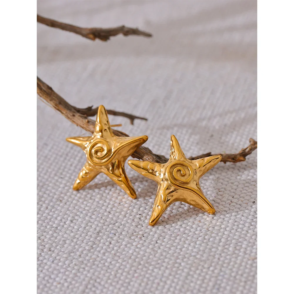 18k Gold-Plated Playful Star Earrings