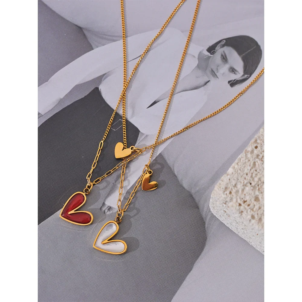 18k Gold-Plated Double Heart Necklace