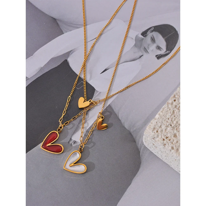18k Gold-Plated Double Heart Necklace