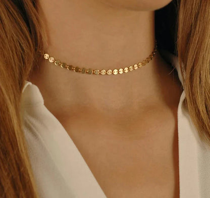 18k Gold-Plated Minimalist Choker Necklace