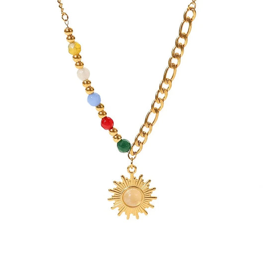 18k Gold-Plated Golden Sun Necklace
