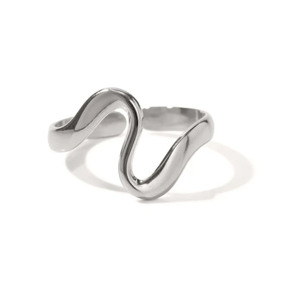 18k Gold-Plated Minimalist Wave Ring