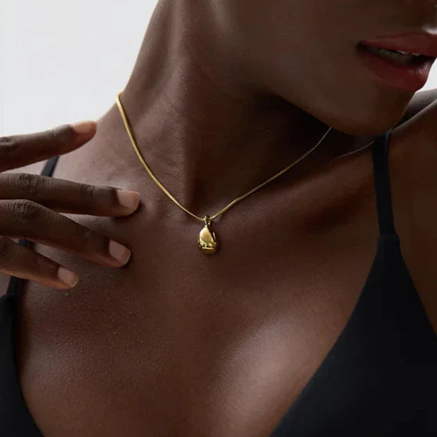 18k Gold-Plated Minimalist Organic Drop Necklace
