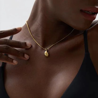 18k Gold-Plated Minimalist Organic Drop Necklace