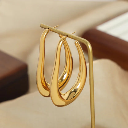 18k Gold-Plated Organic Hoop Earrings