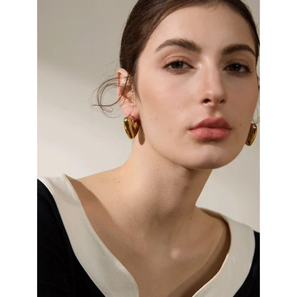 18k Gold-Plated Large Heart Earrings