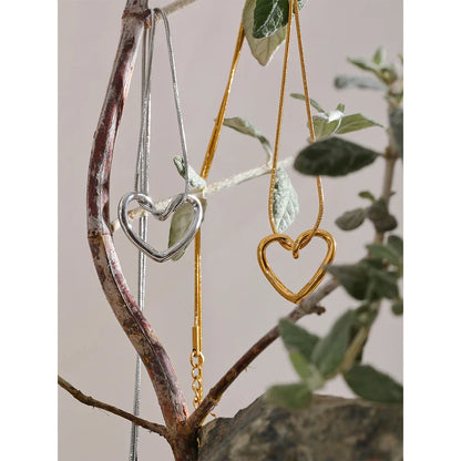 18k Gold-Plated Open Heart Necklace