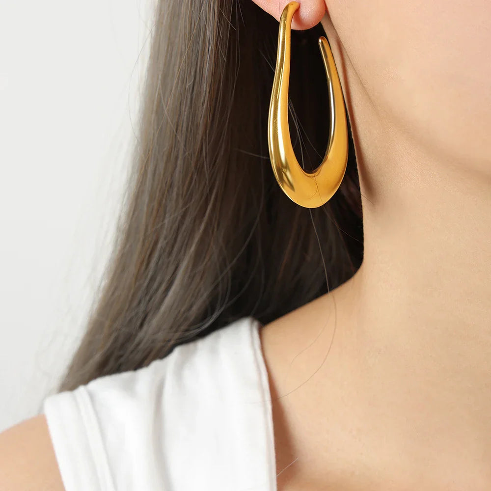 18k Gold-Plated Organic Hoop Earrings
