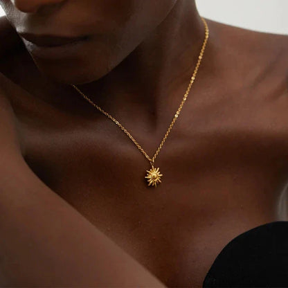 18k Gold-Plated Ancestral Sun Pendant Necklace