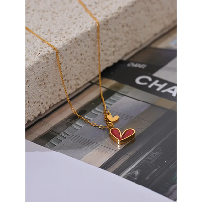 18k Gold-Plated Double Heart Necklace