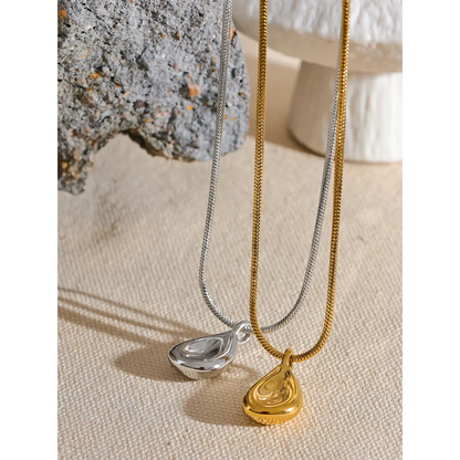 18k Gold-Plated Minimalist Organic Drop Necklace