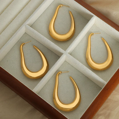18k Gold-Plated Organic Hoop Earrings